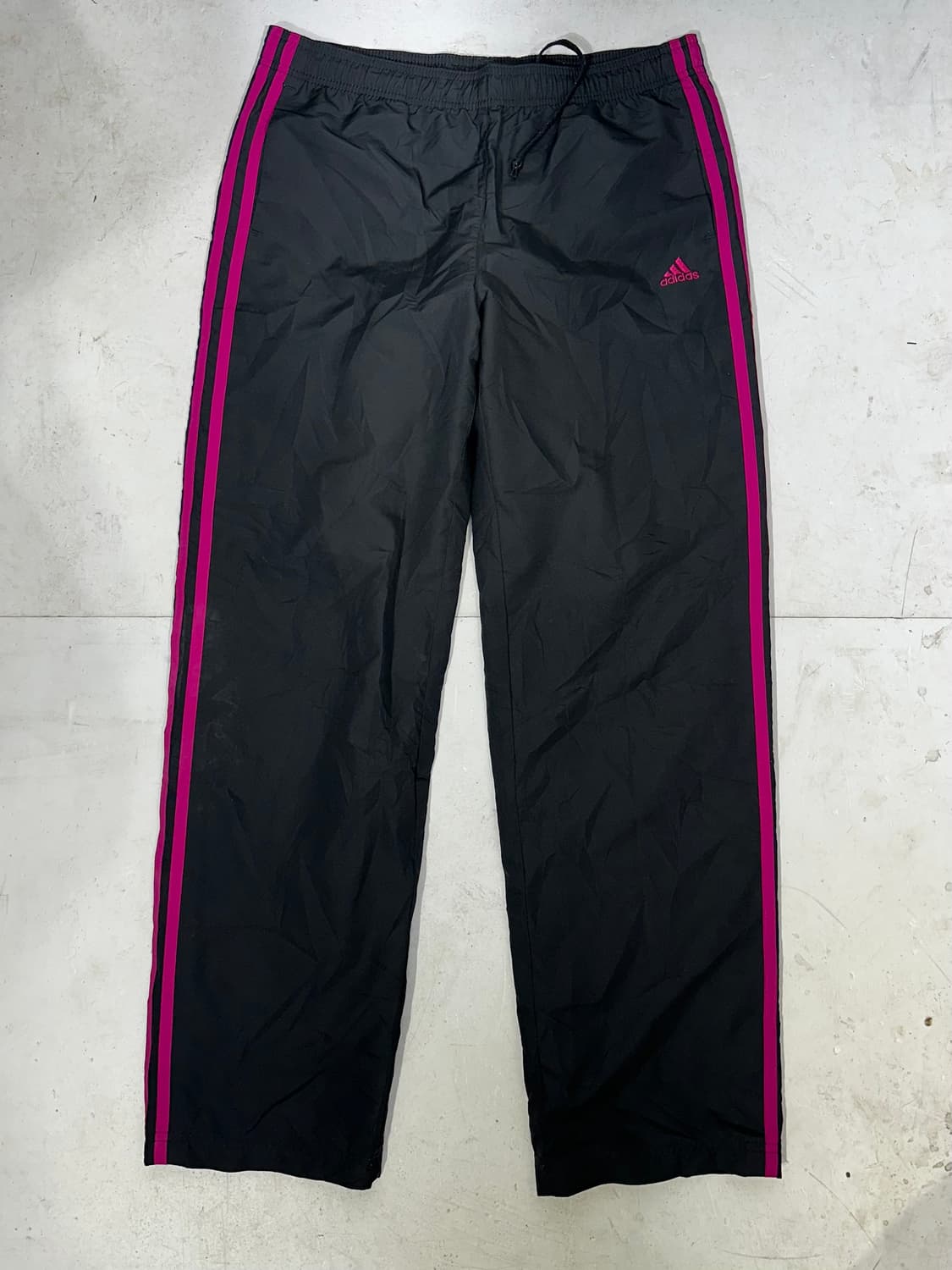 아디다스 블랙 핑크 삼선 와이드 트랙 팬츠 추리닝 바지 M 상품이미지4