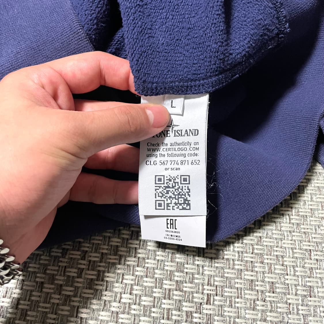 스톤아일랜드 네이비 후드티 L 상품이미지5