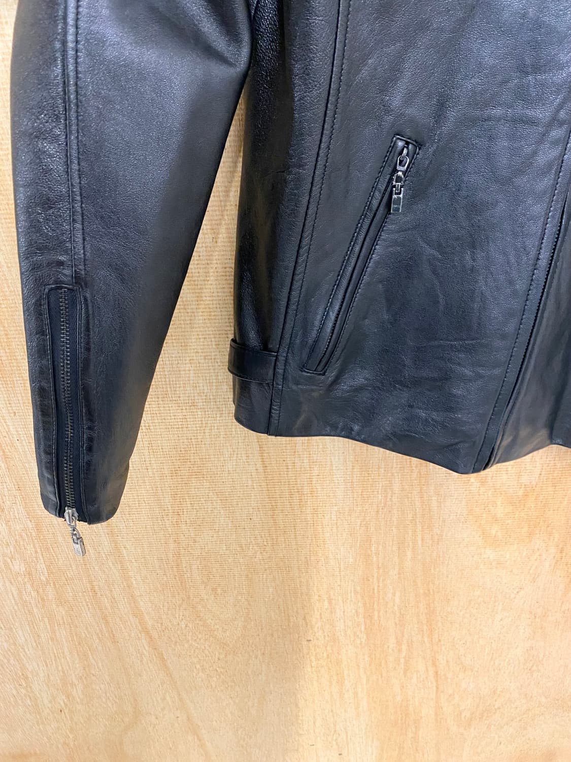 CERRUTI leather single rider jacket 상품이미지5