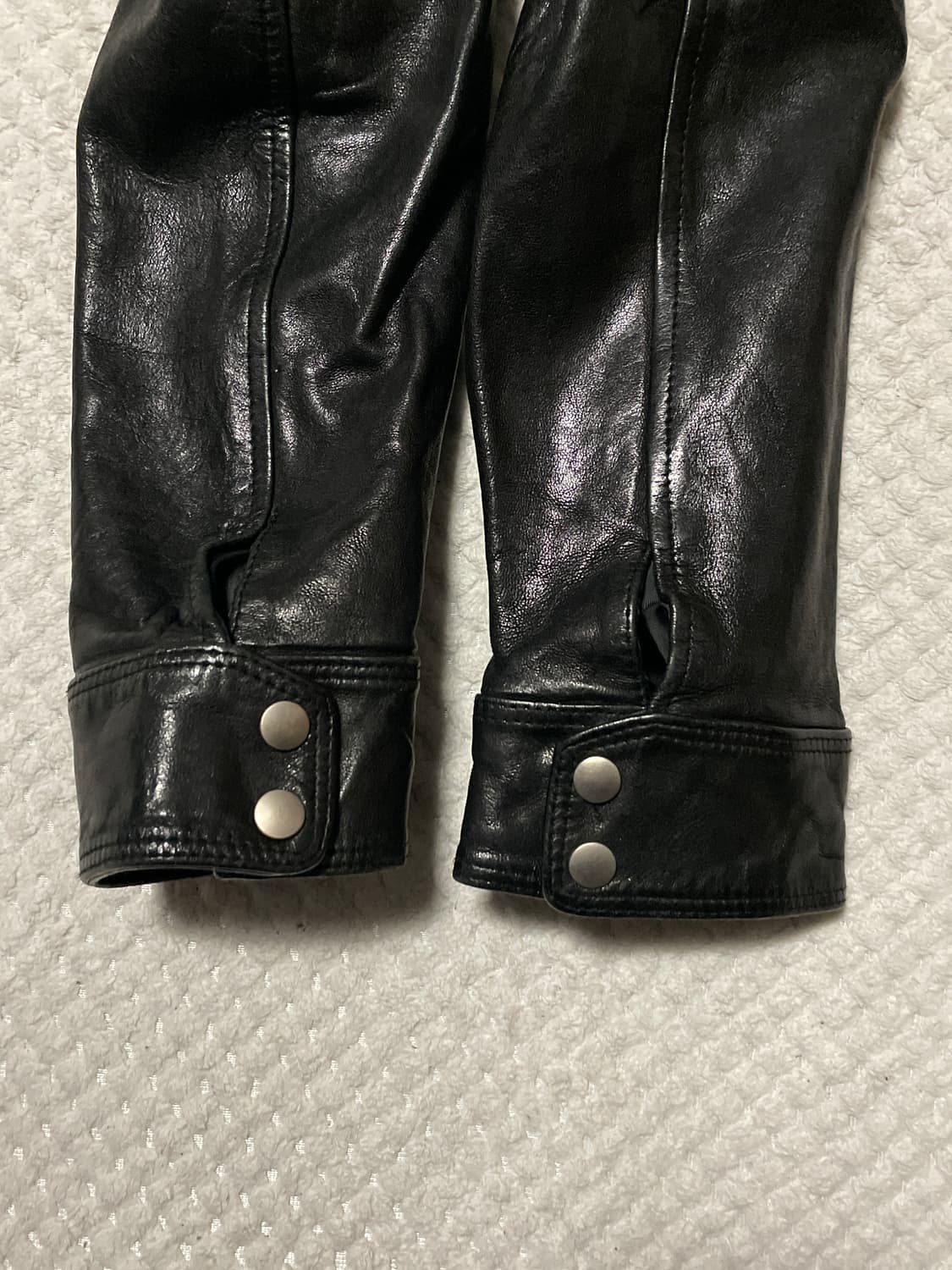 광희시장 웨스턴 무드 램스킨 양가죽 2WAY 바이커 포켓 레더 자켓 상품이미지7