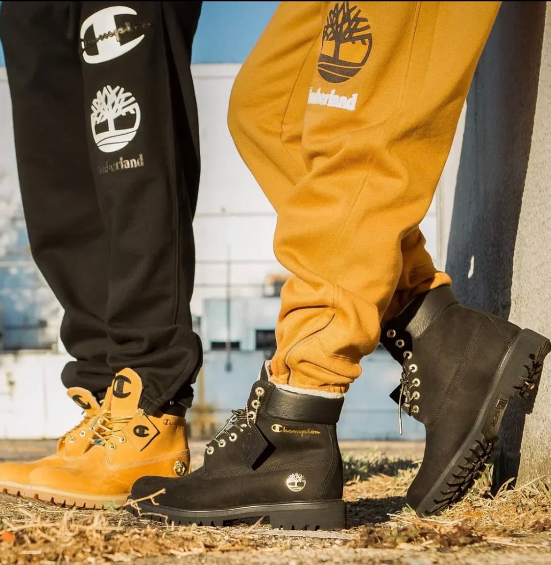 챔피온 X 팀버랜드 기모 스웻팬츠 된장컬러 S-M 상품이미지4