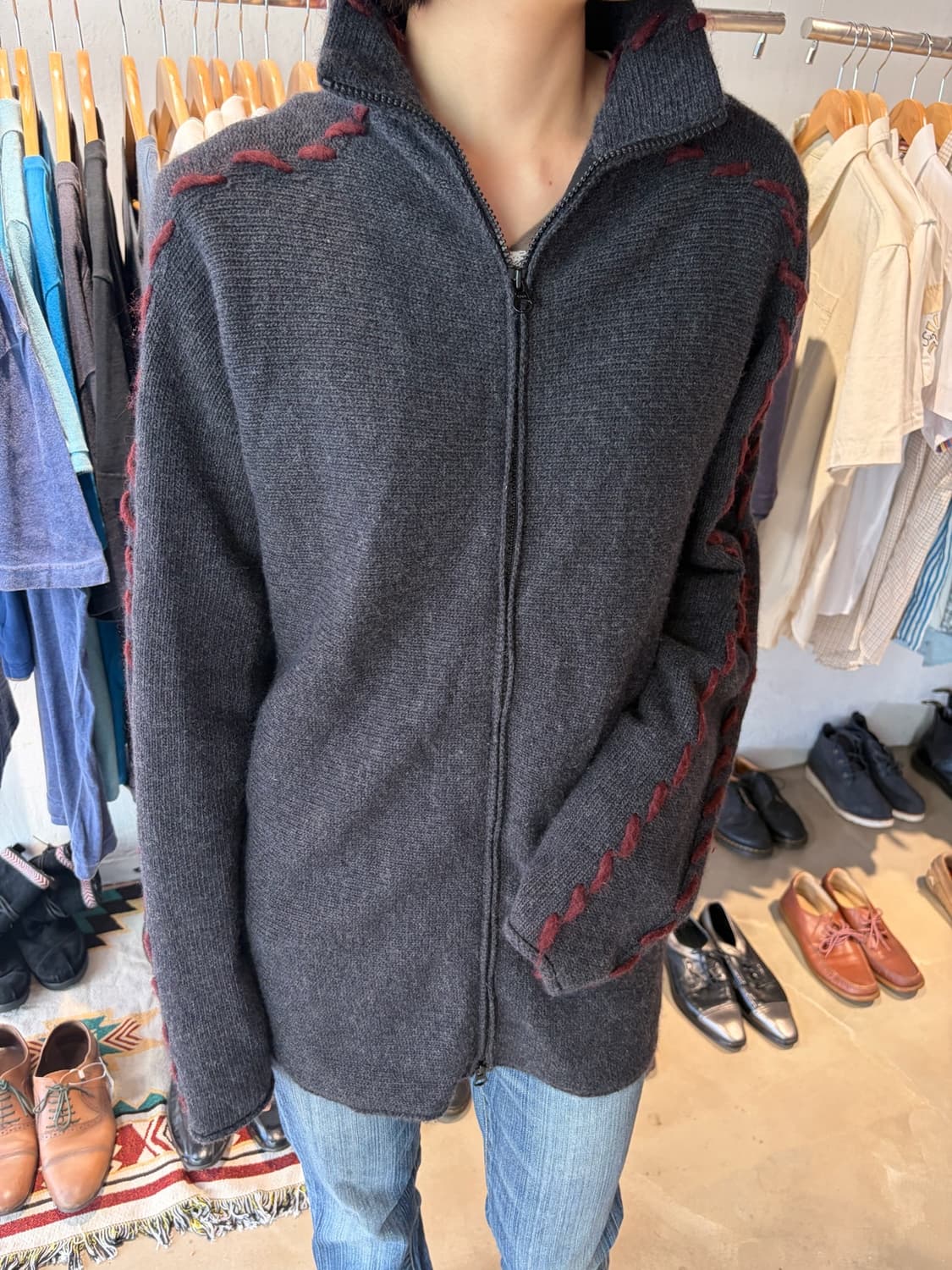 Emporio Armani 울 니트 집업 XL 상품이미지4