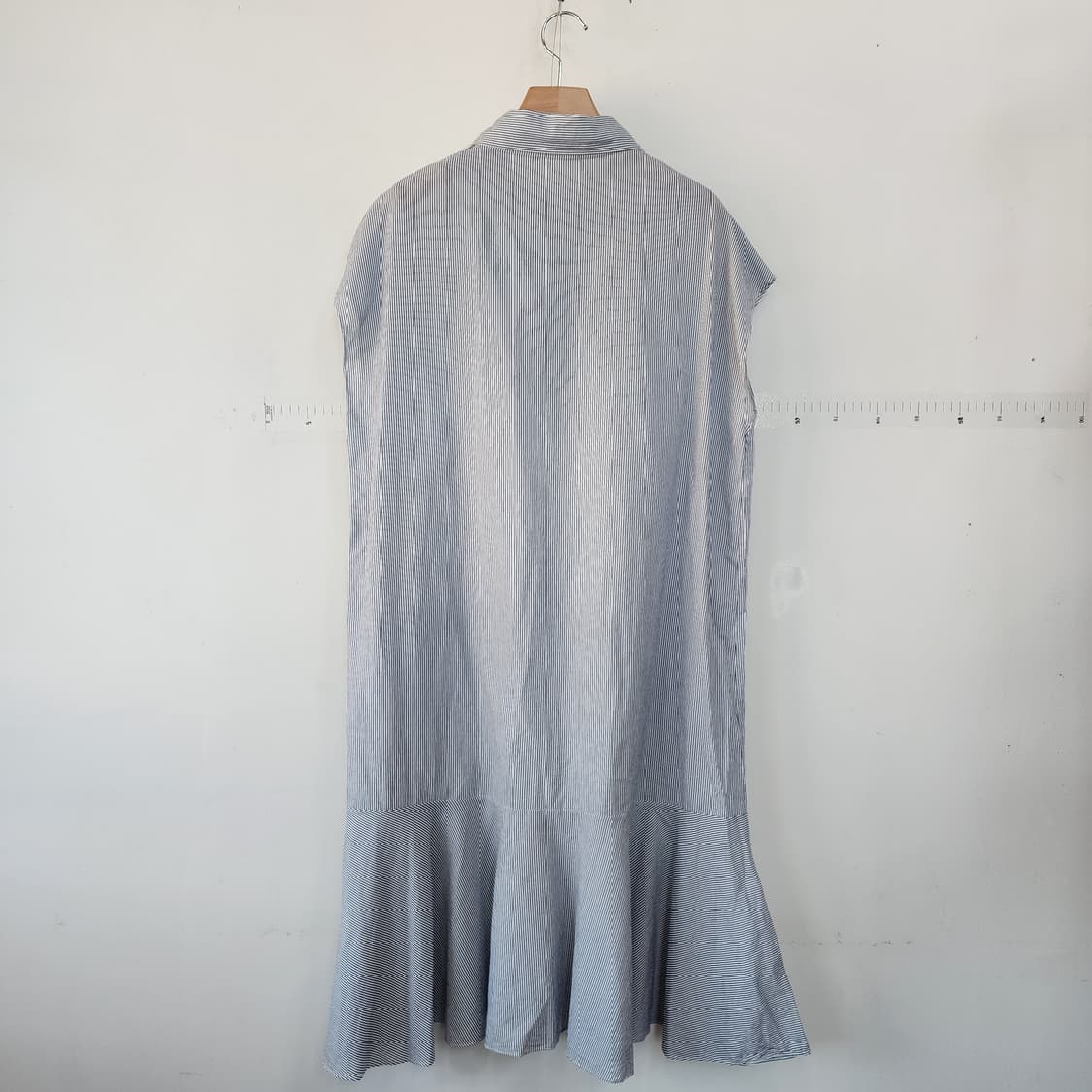 라인 스트라이프 셔츠 롱 원피스 상품이미지3