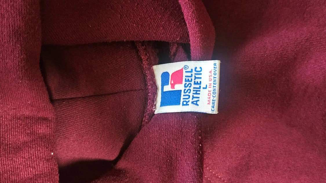 90s 빈티지 러셀 후드 버건디 L 상품이미지3