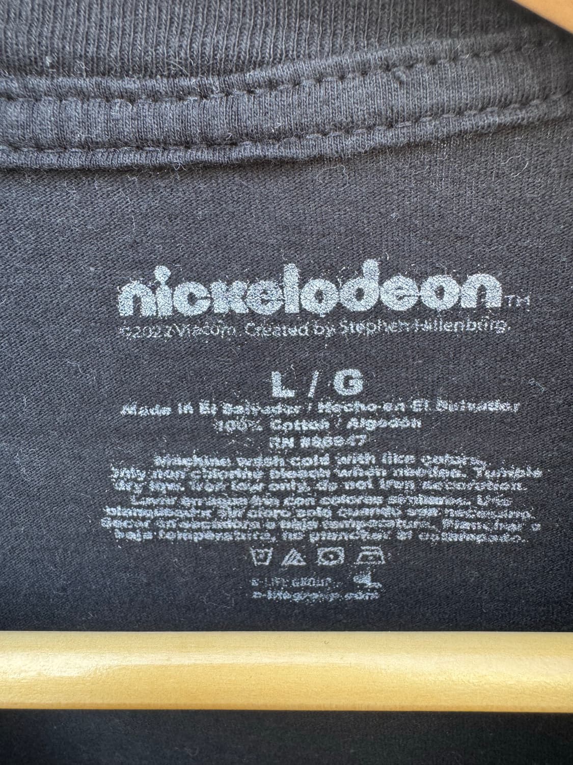 스펀지밥 프린팅 반팔 티셔츠 블랙 L 상품이미지4