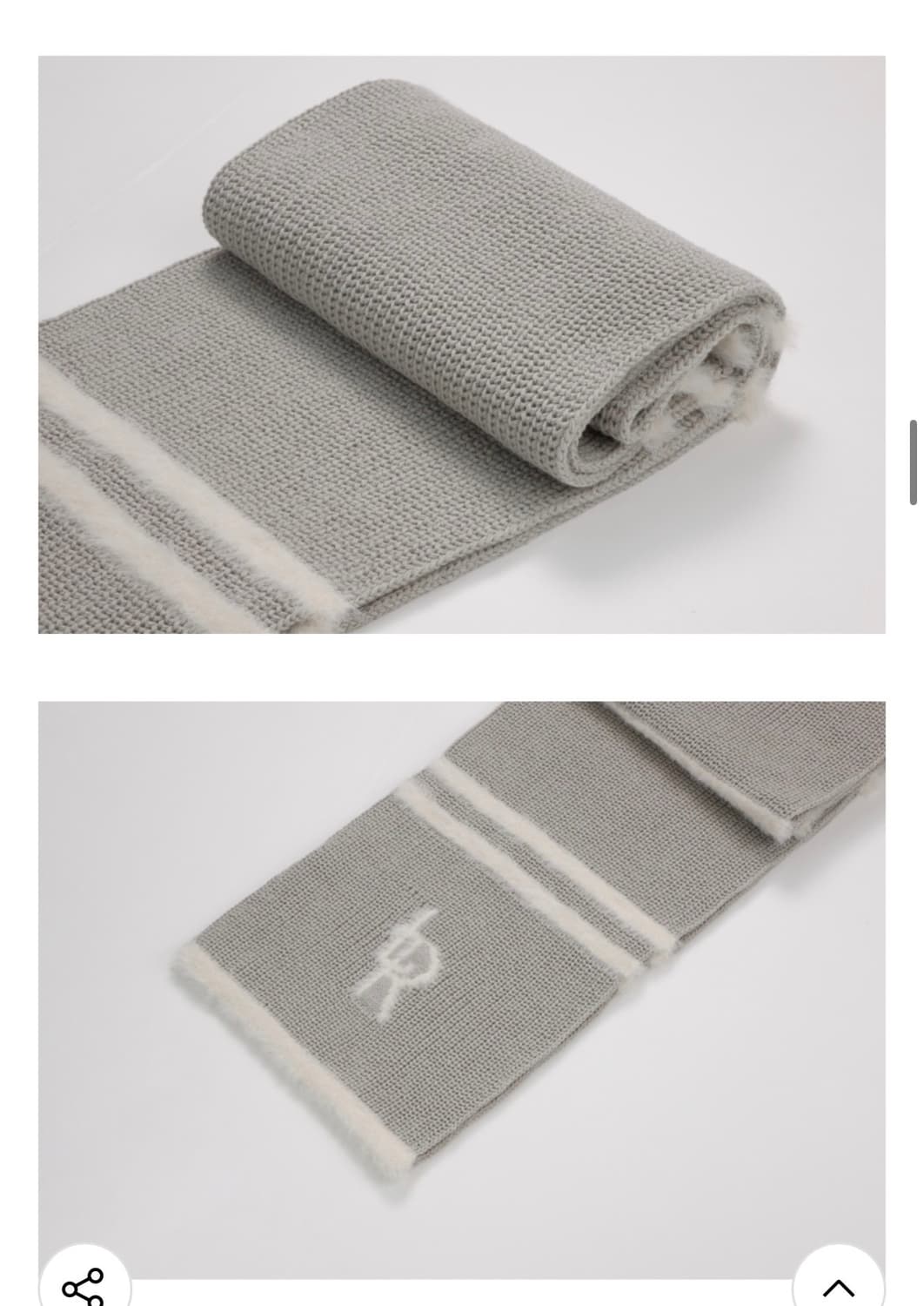 레더리 플러피 스트라이프 니트 머플러 [LIGHT GREY] 상품이미지7