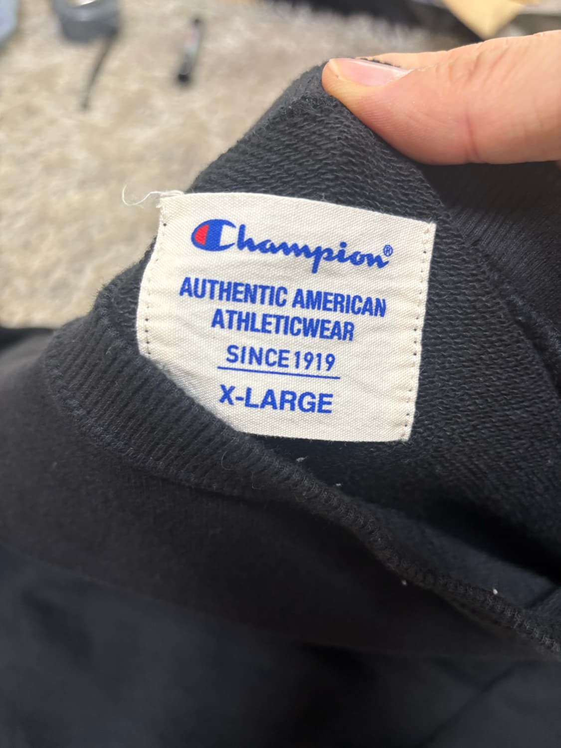 일본판 CHAMPION 블랙 맨투맨 사이즈 100-105 상품이미지4