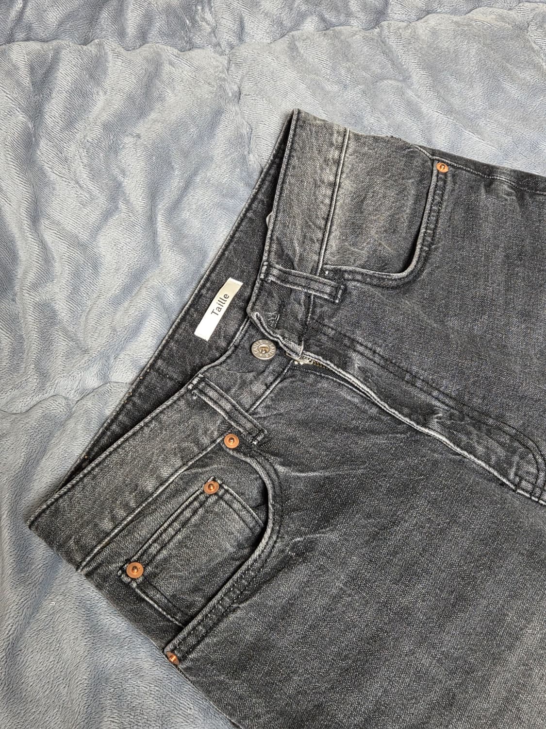 [1] 타일레 와이드 흑청 데님 상품이미지6