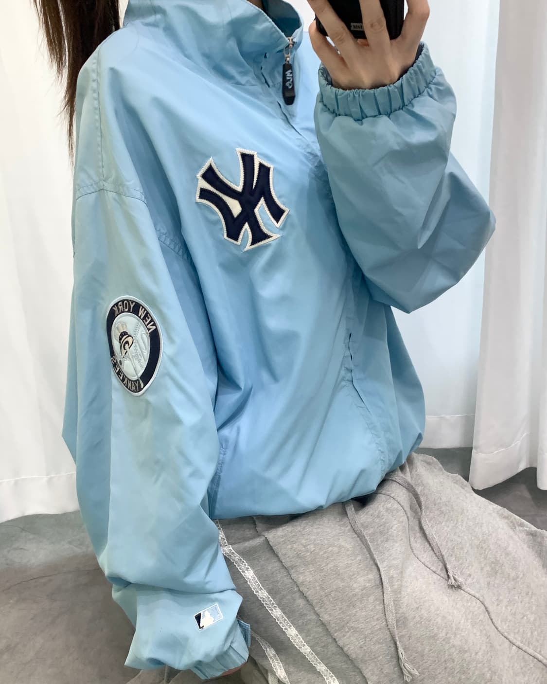 MLB 뉴욕 양키스 스카이블루 윈드브레이커 자켓  상품이미지1