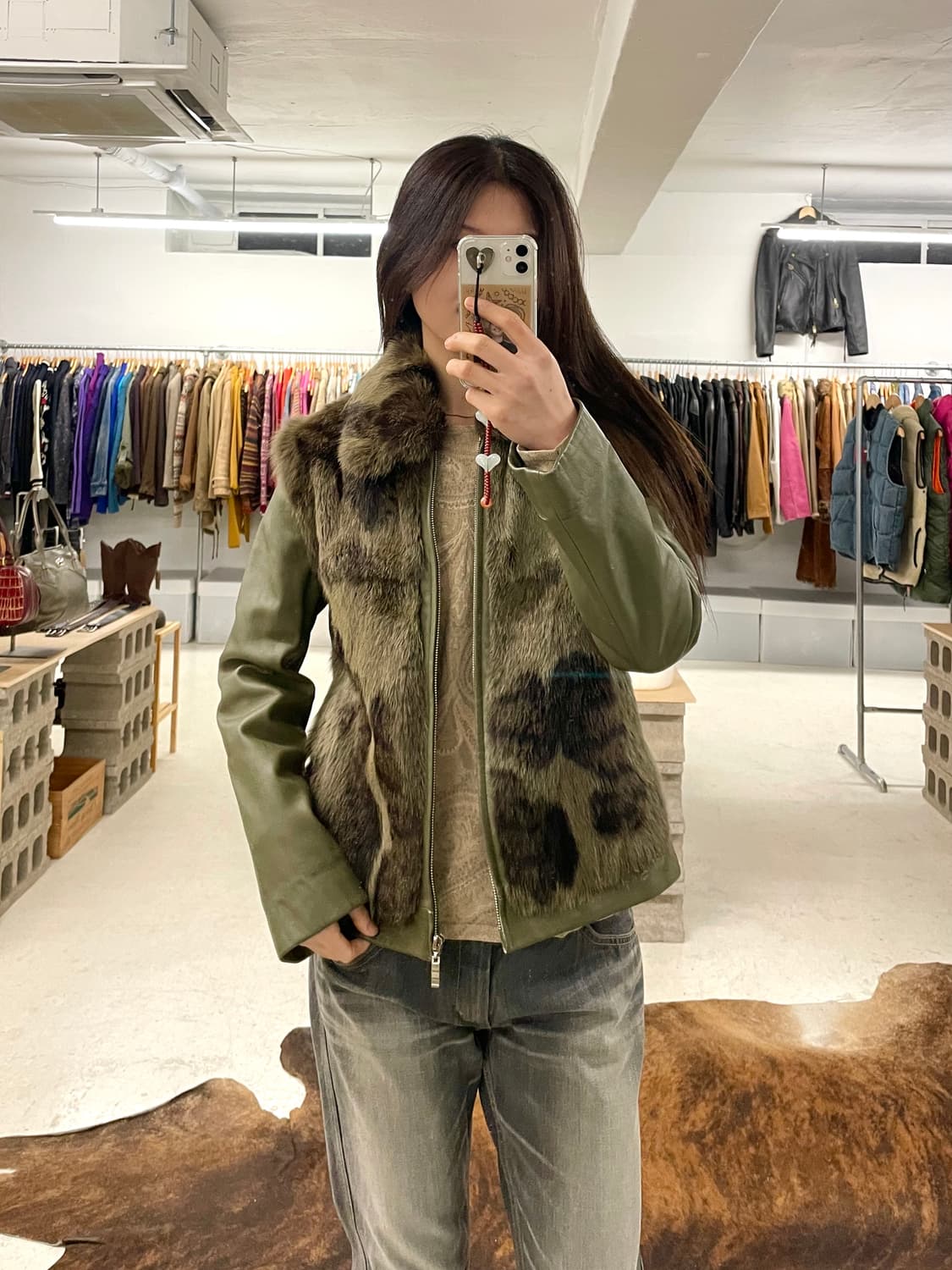 VTG leather grizzly Jacket 레더 그리즐리 퍼 자켓 상품이미지1