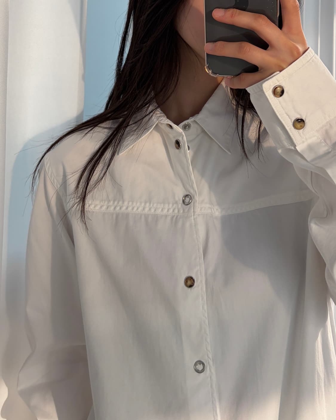 [S]아페쎄 A.P.C. 화이트 스냅 버튼 셔츠 상품이미지3