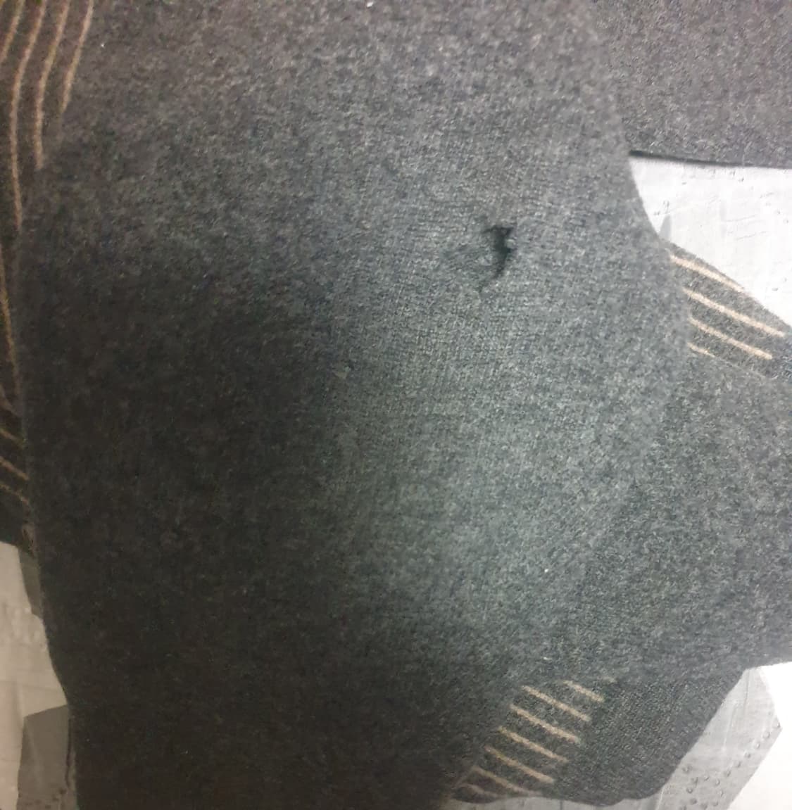 (90s) 입생로랑 옴므  클래식 스트라이프 울 카라 가디건 (M) 상품이미지5