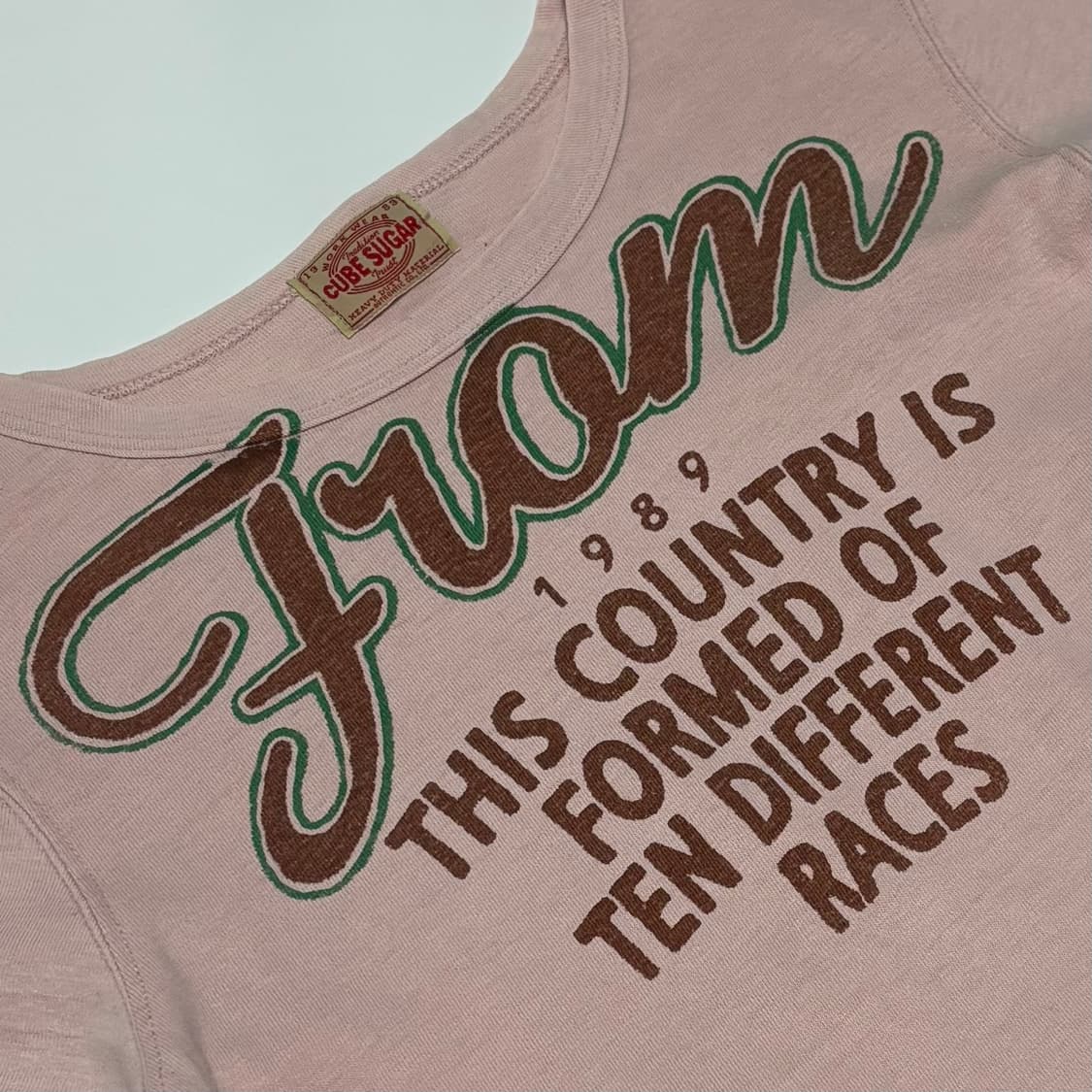 큐브슈가(Cube Sugar) 빈티지 레터링 그래픽 롱슬리브 상품이미지3