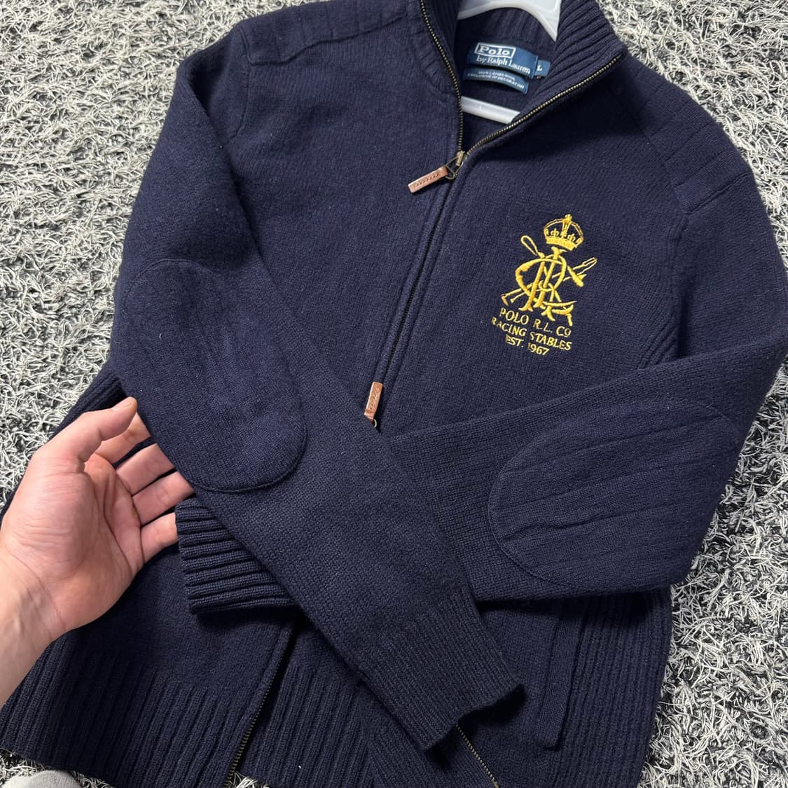폴로 투웨이 크라운 로고 니트집업 상품이미지3