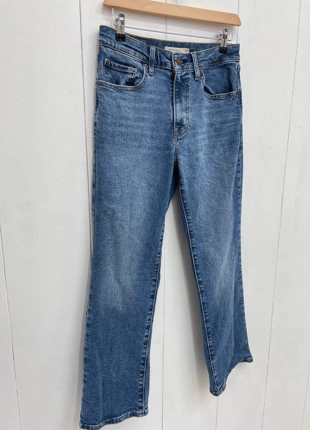 리바이스 725 킥 부트컷 데님 팬츠 중청 상품이미지8