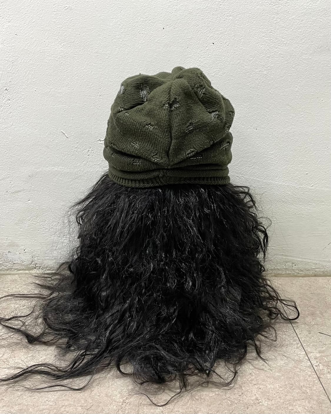 damage khaki knit cap 상품이미지5