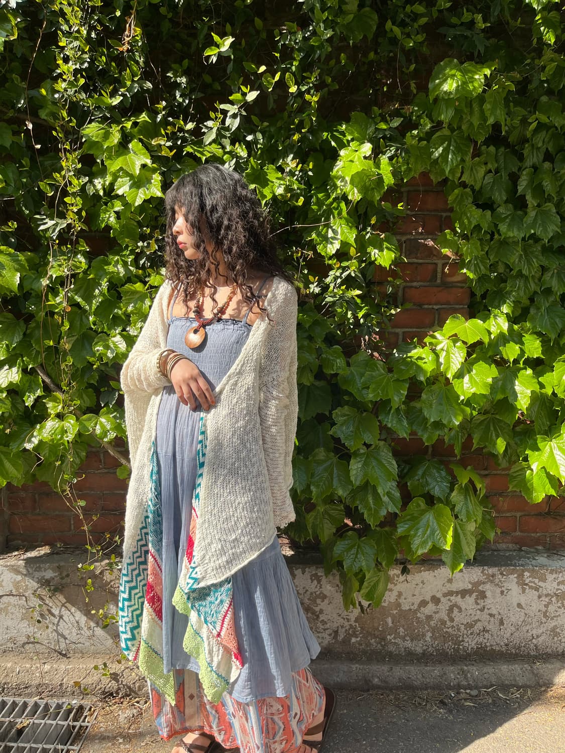 히피 에스닉 패턴 포인트 언발 가디건 상품이미지3