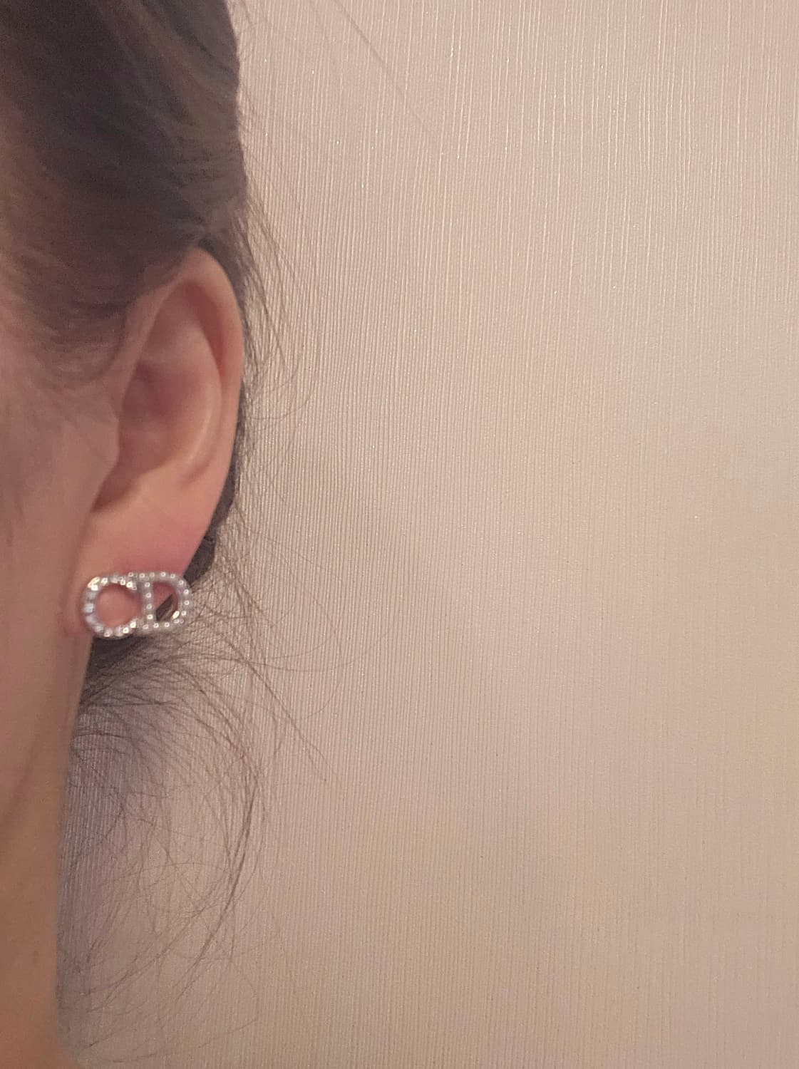 디올 진주 큐빅 금장 귀걸이 업사이클링 상품이미지7