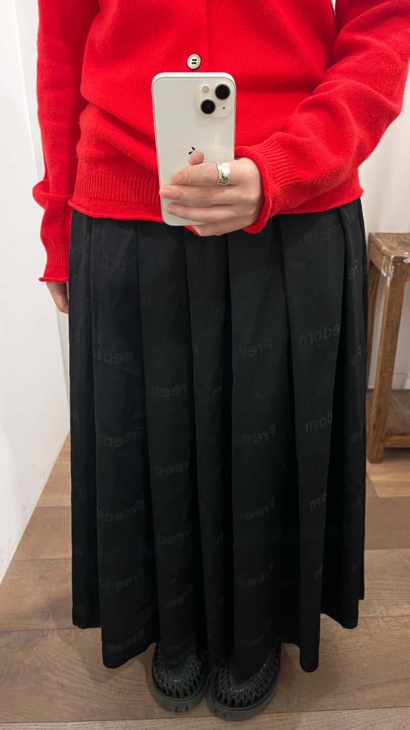 Freedom Message Volume Pleats Skirt 상품이미지3