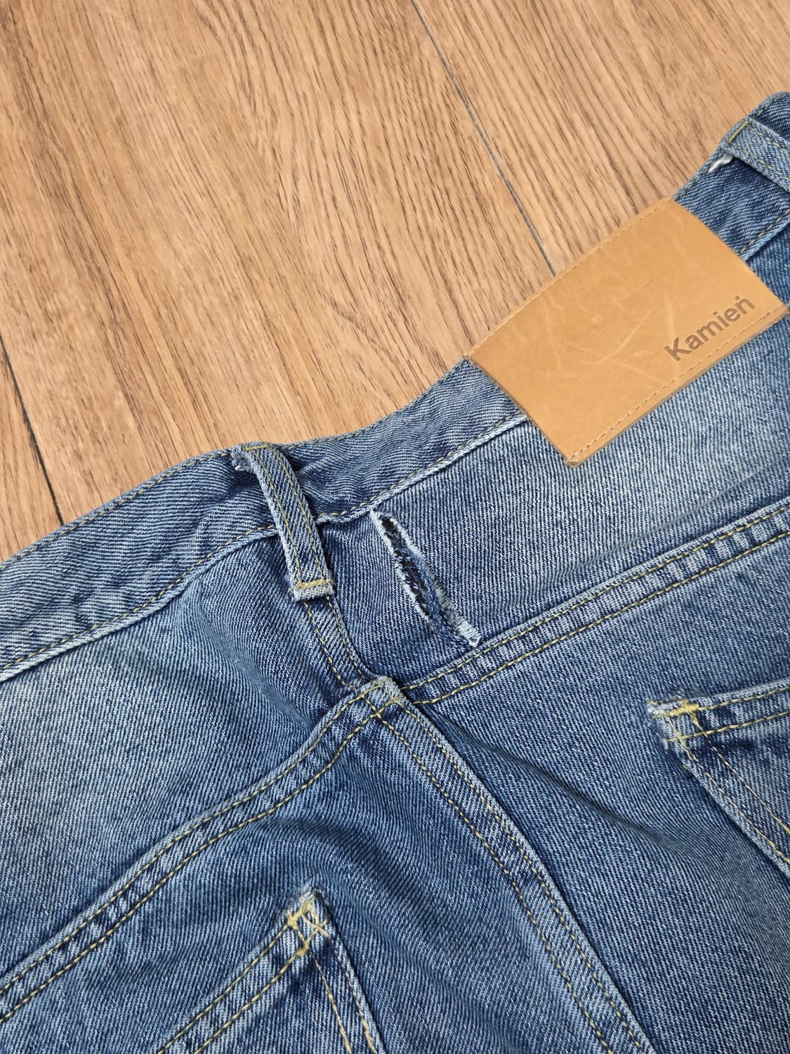 [2] 카미엔 kmien 크로스 다트 플레어 데님진청바지 상품이미지10