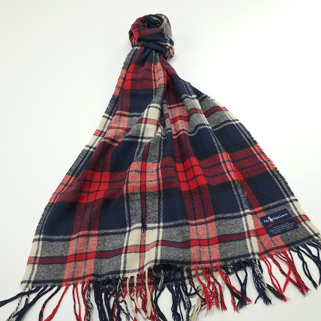 MX265 폴로 랄프로렌 클래식 타탄체크 빅스카프 코튼 목도리 머플러 상품이미지3