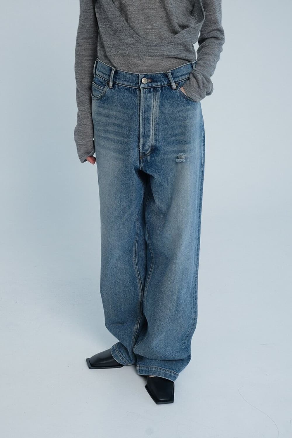 에핑글러 WASHED WIDE DENIM - BLUE 상품이미지5
