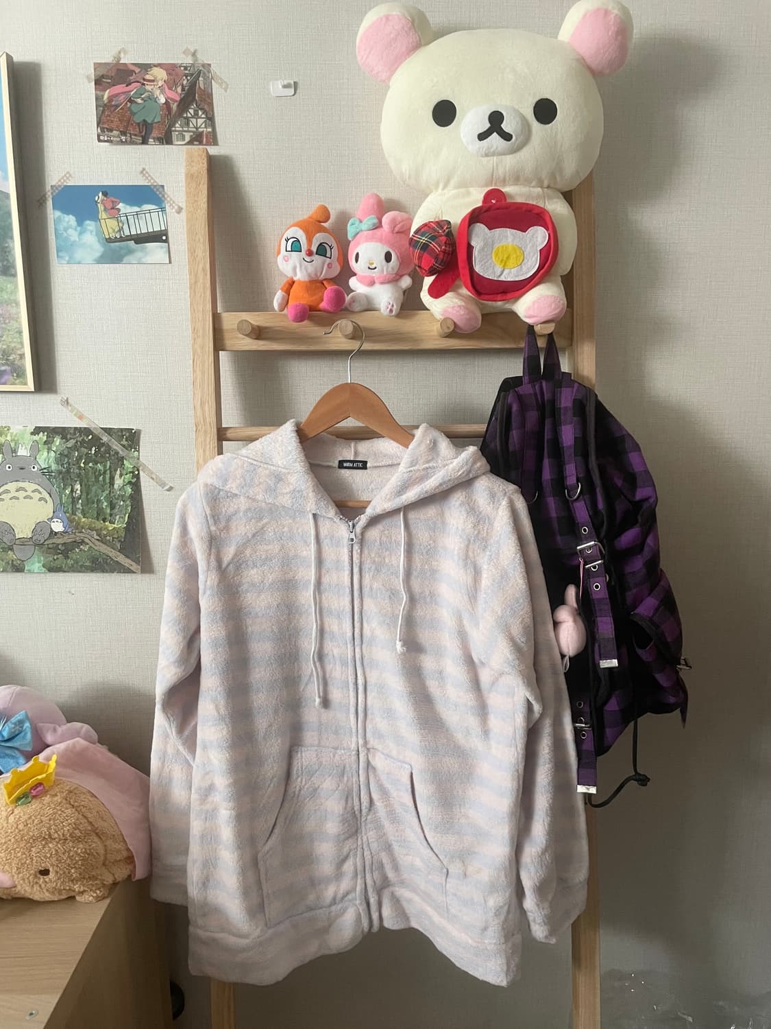 모리걸 빈티지 솜사탕 플리스 후드집업💗💜 상품이미지1