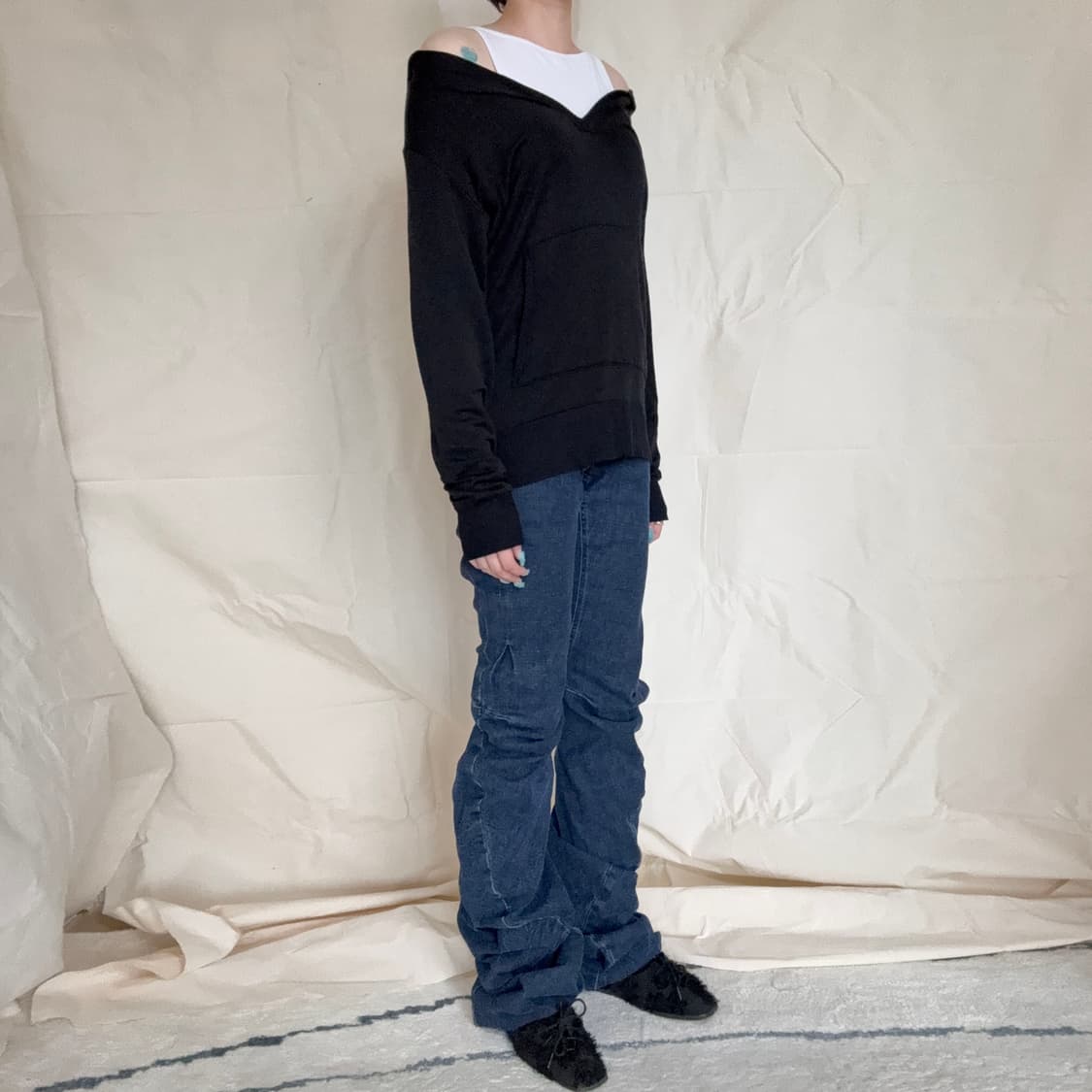 JOHN LAWRENCE SULLIVAN Deep V-Neck hood 상품이미지2