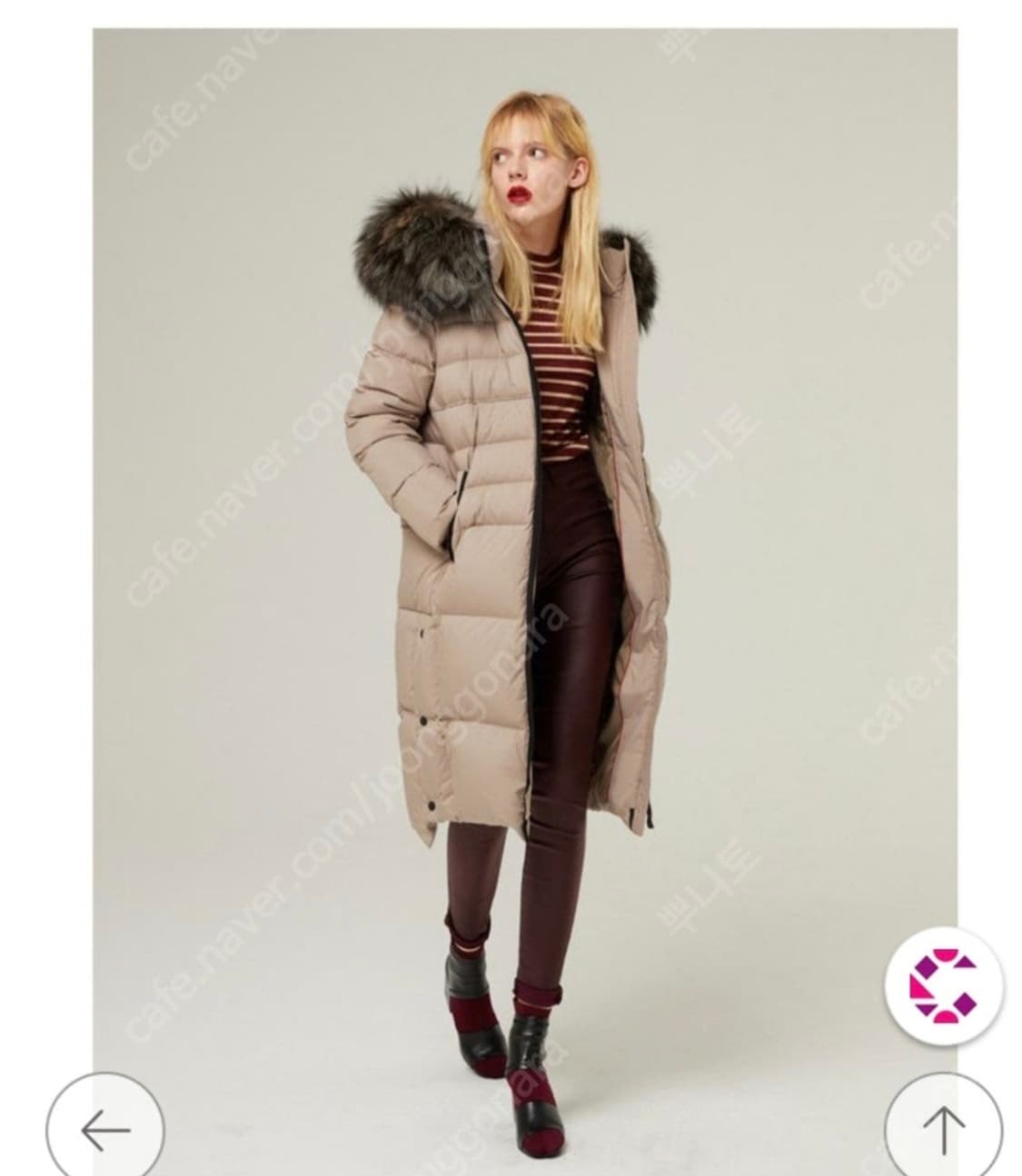 에고이스트 폭스퍼 테이프 배색 슬랜더 벤치 다운 EJ4TD003 상품이미지1