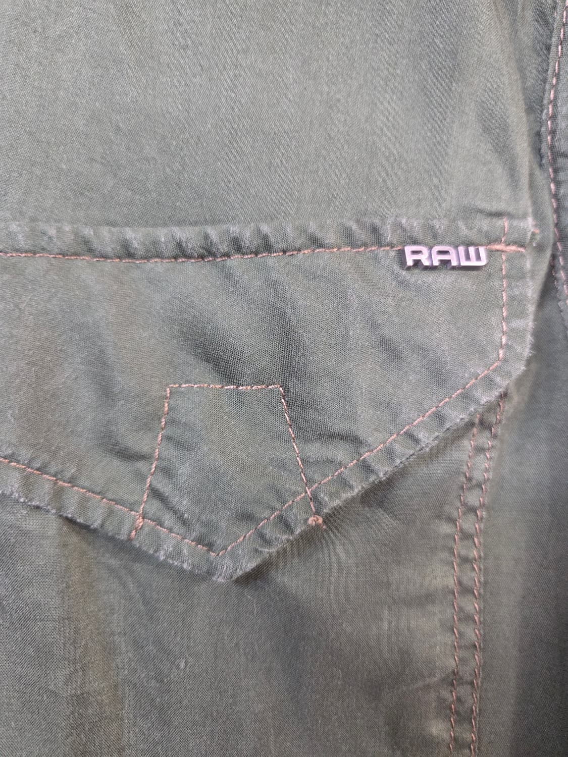 G-Star RAW 카키색 민소매 셔츠(XXS) 상품이미지3