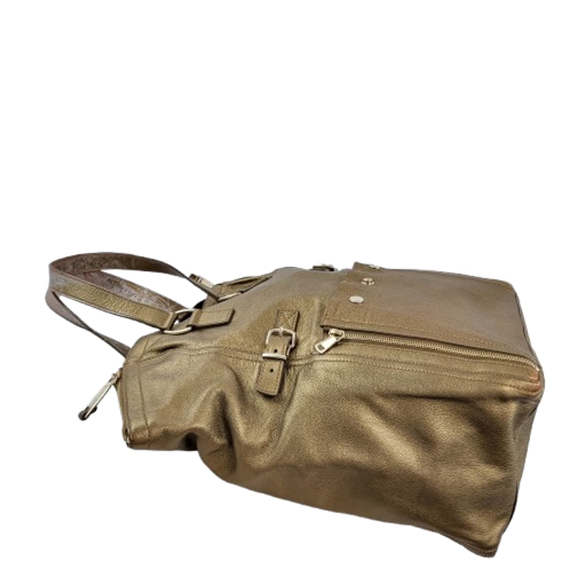 정품 생로랑(입생로랑) 샴페인골드 가죽 다운타운 백 상품이미지5