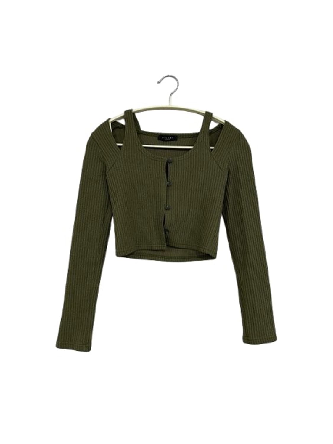 카키 크롭 니트  상품이미지1