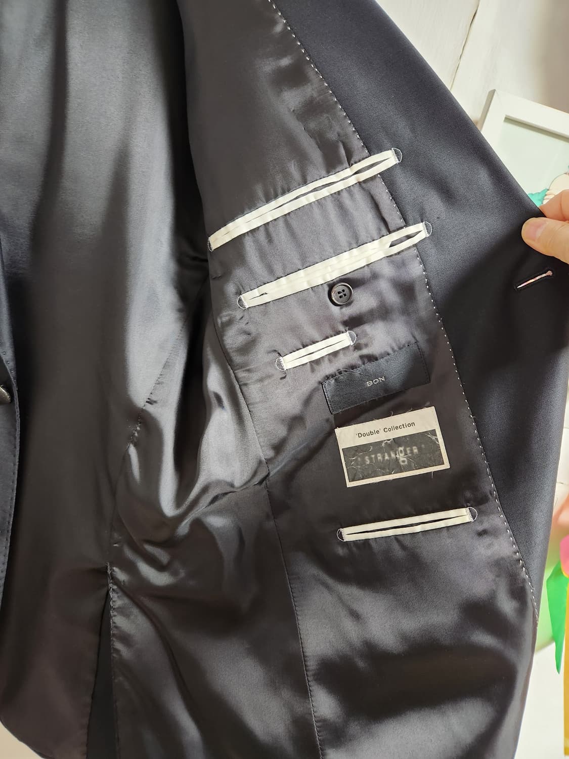 BON 블랙 스티치장식 남성 정장 자켓 블레이저105 상품이미지6