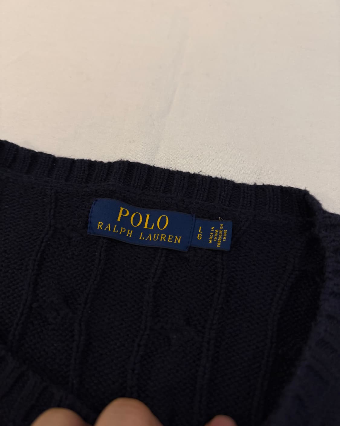 폴로 랄프로렌 코튼 꽈배기 케이블 네이비 상품이미지3