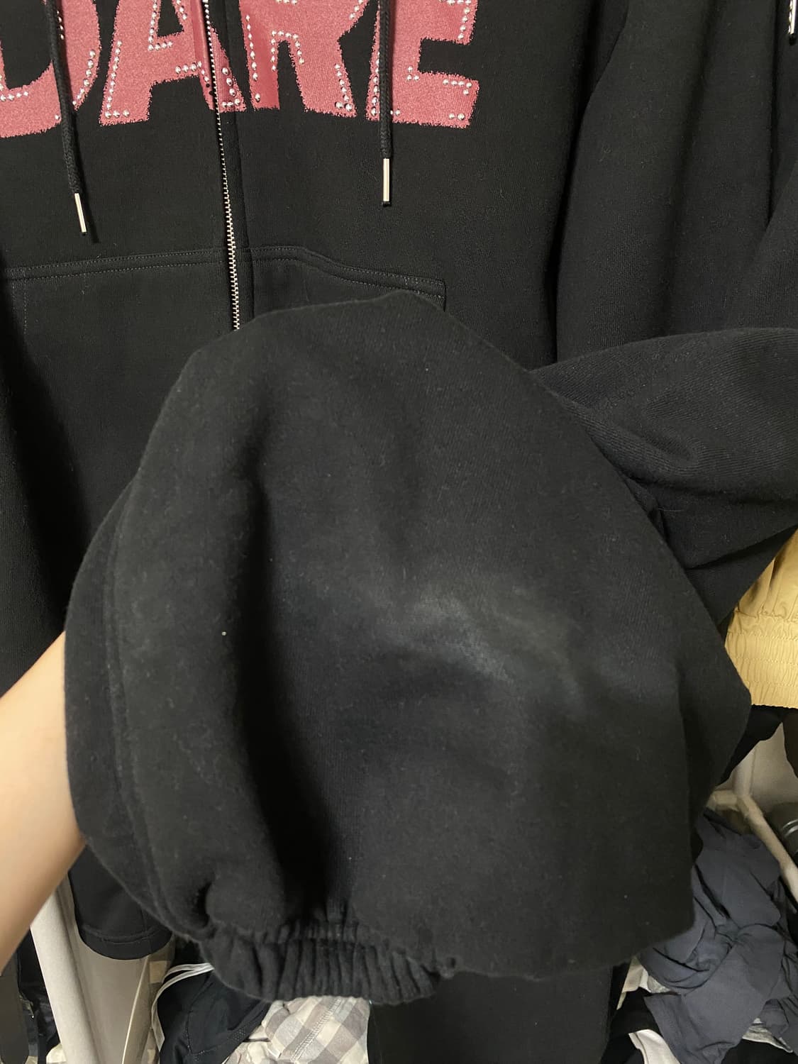 오피쉬 DARE BEADS SWEAT SET UP BLACK 상품이미지2