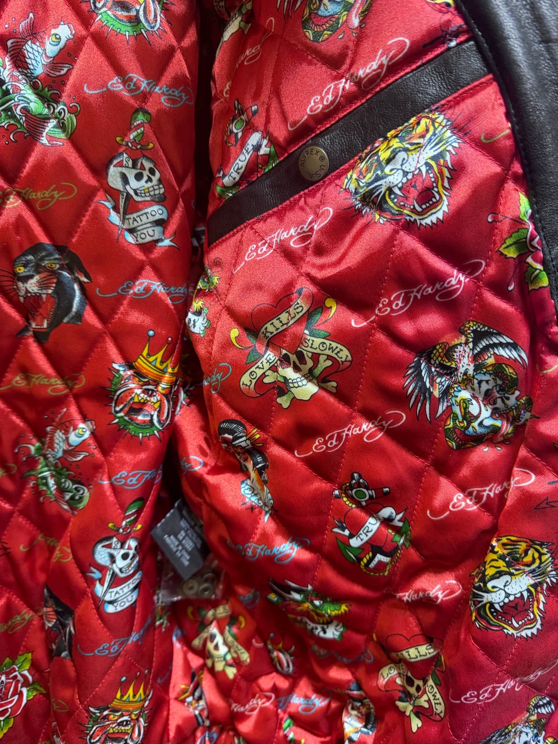 에드하디 x 아비렉스 콜라보 빈티지 가죽 바시티 자켓 상품이미지7