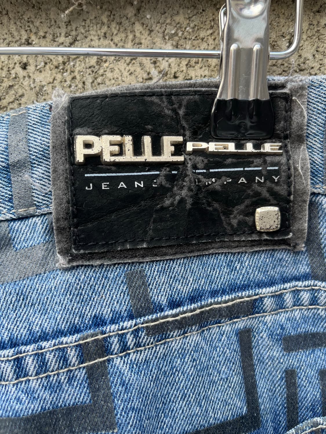 빈티지 Pelle Pelle 모노그램  레터링 오버 프린팅 배기진 36 상품이미지7