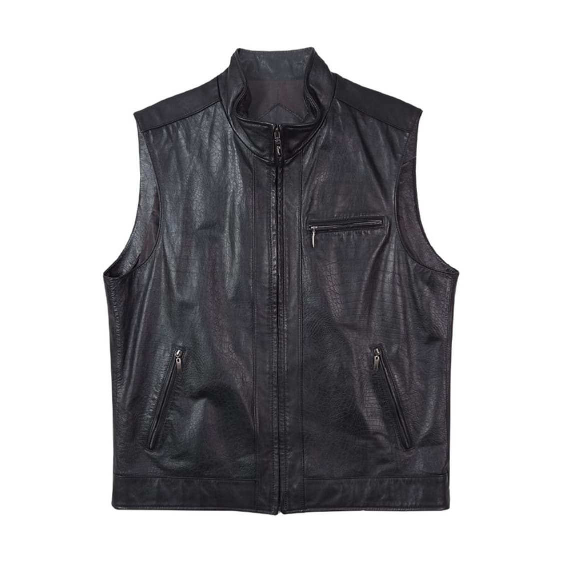 에크라제 리얼 램스킨 피그스킨 레더 지퍼 베스트 L 상품이미지1