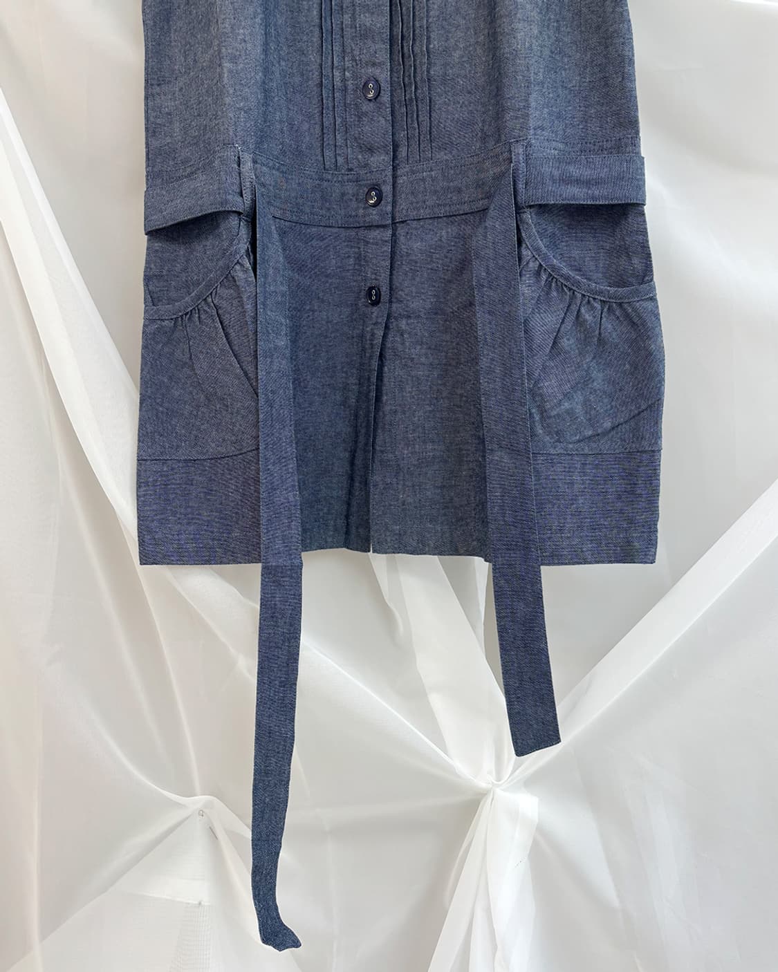 doroah denim tuck button-Up long shirts 상품이미지4