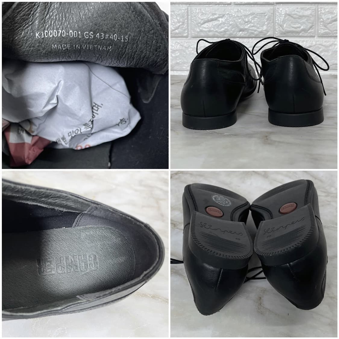 Camper Slippers 블랙 더비슈즈 43 상품이미지6