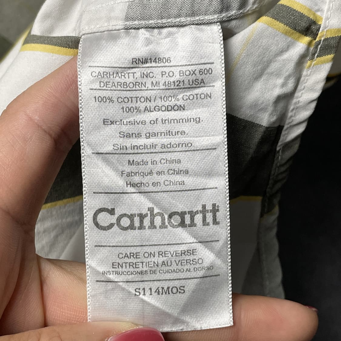 CARHARTT 칼하트 아이보리 체크 다운버튼 반팔 워크셔츠 A01081 상품이미지10