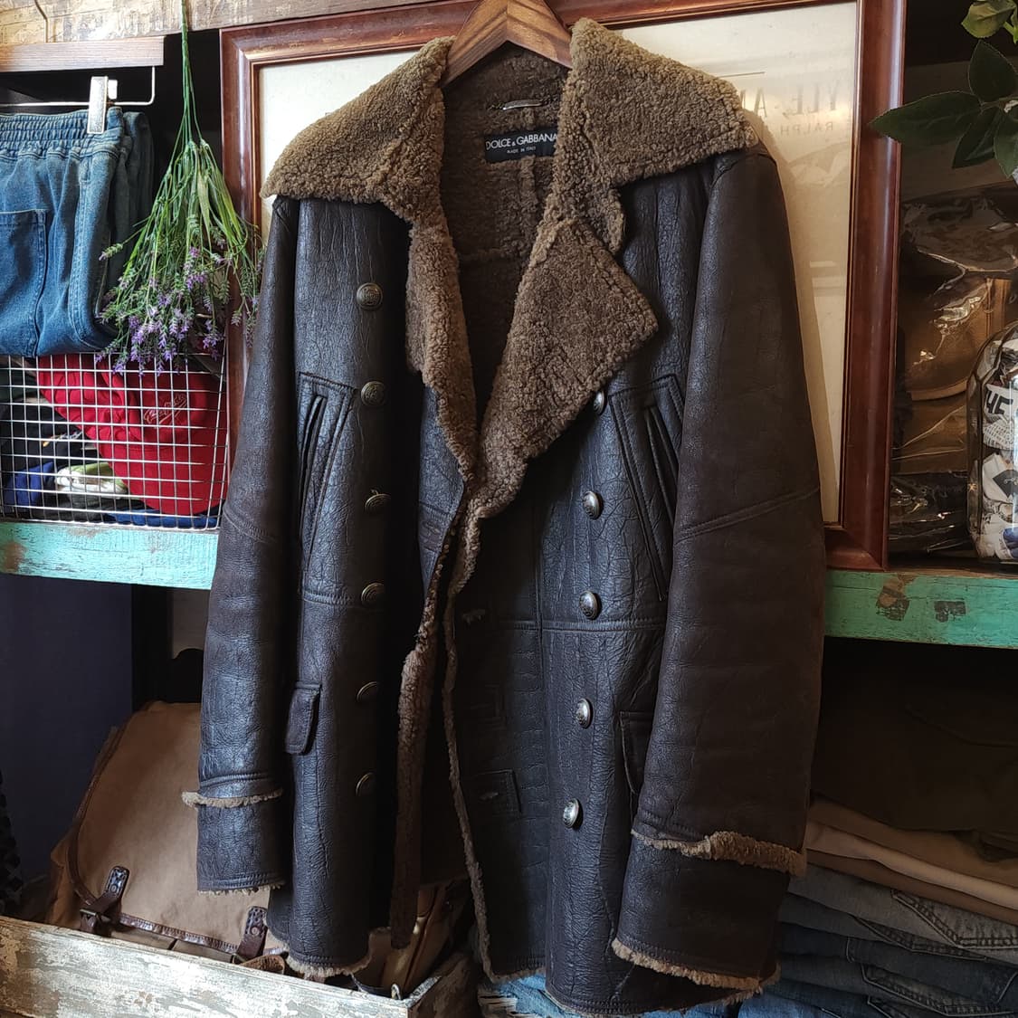 00년대 돌체앤가바나 나폴레옹 더블 브레스티드 쉐어링 레더자켓 48 상품이미지2