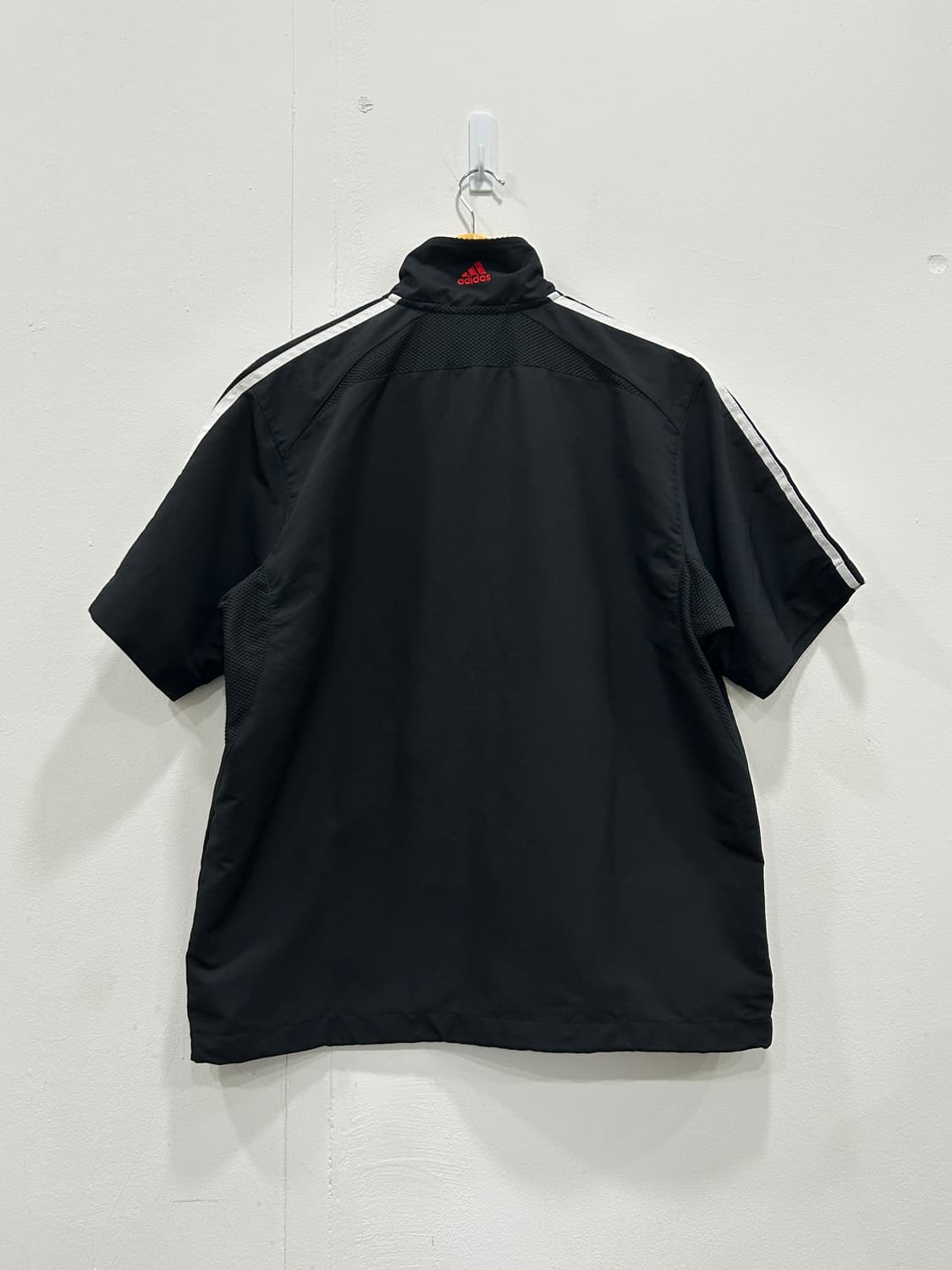 아디다스 우븐 바람막이 반팔 집업 자켓 점퍼 검흰 상품이미지4