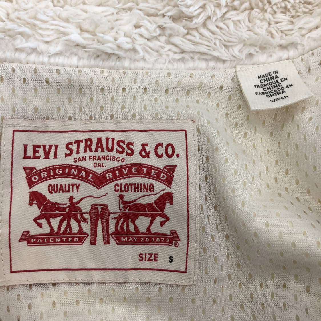 리바이스 시그니처 크림 후리스 S 상품이미지5