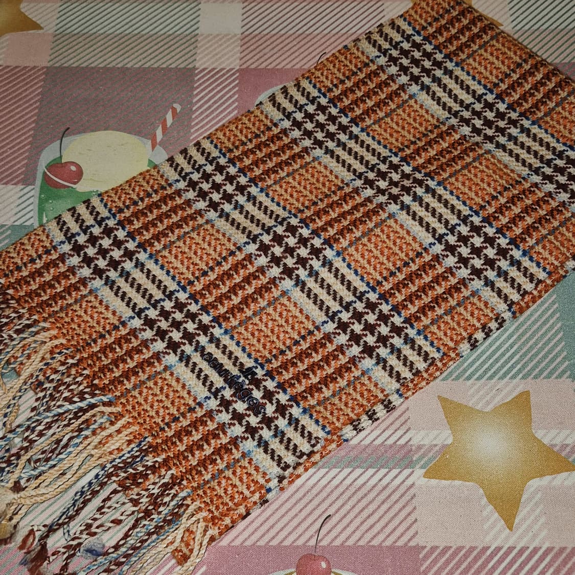 프랑스 꾸레쥬 클래식 체크 메리노 울100% 머플러 상품이미지9