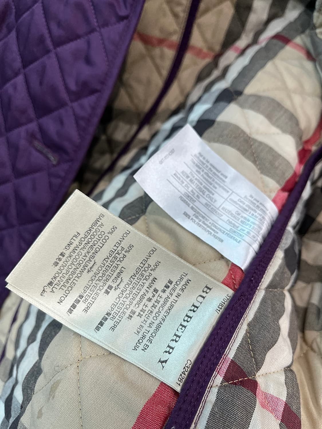 여) 버버리 퍼플 퀼팅자켓  상품이미지8
