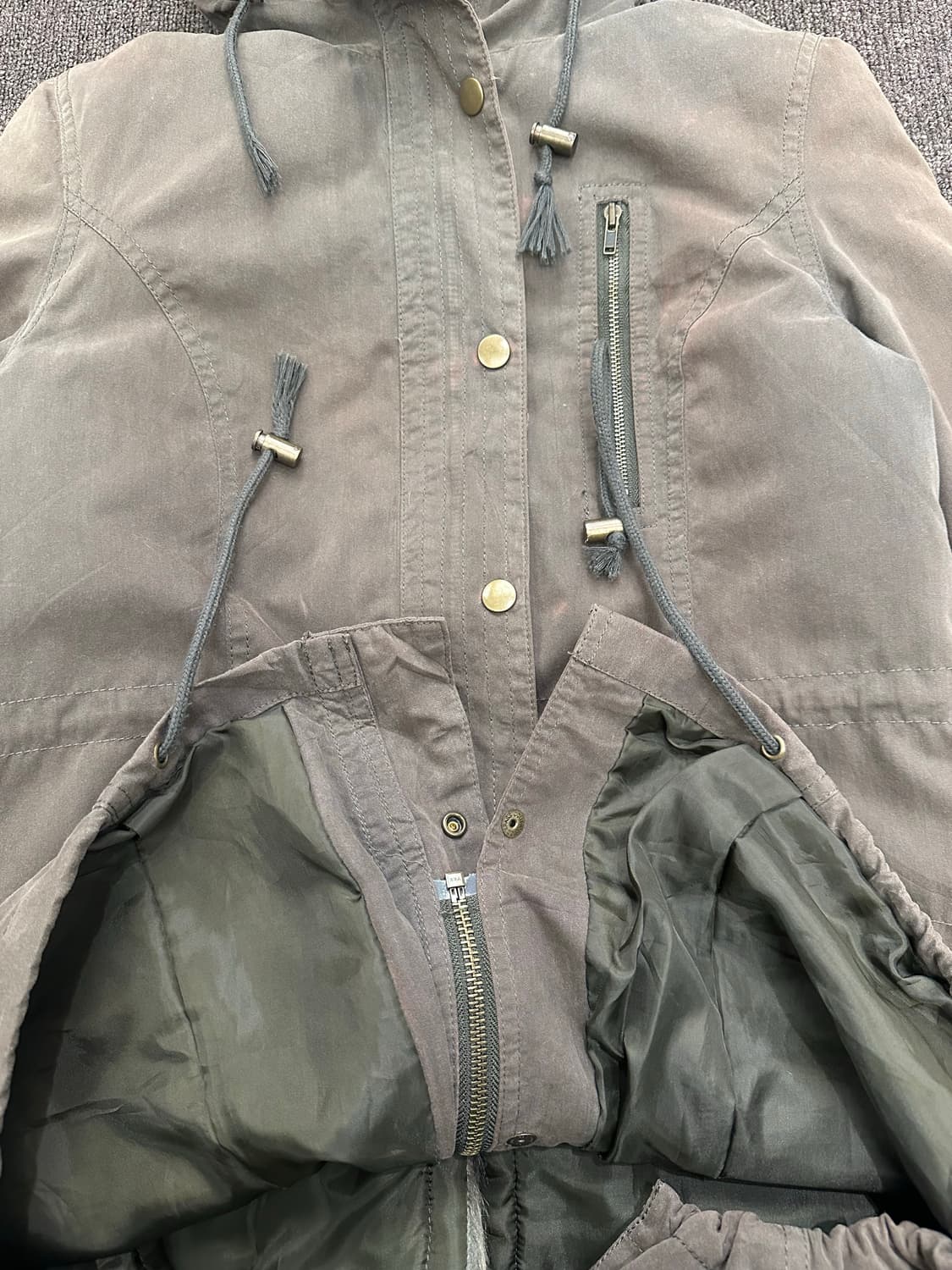 M)Japanese vintage 여성 퍼 후드 야상점퍼 상품이미지4