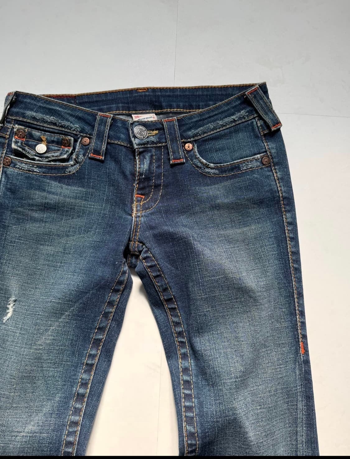 True religion 로우라이즈 진청 워싱 부츠컷 데님 팬츠 상품이미지3