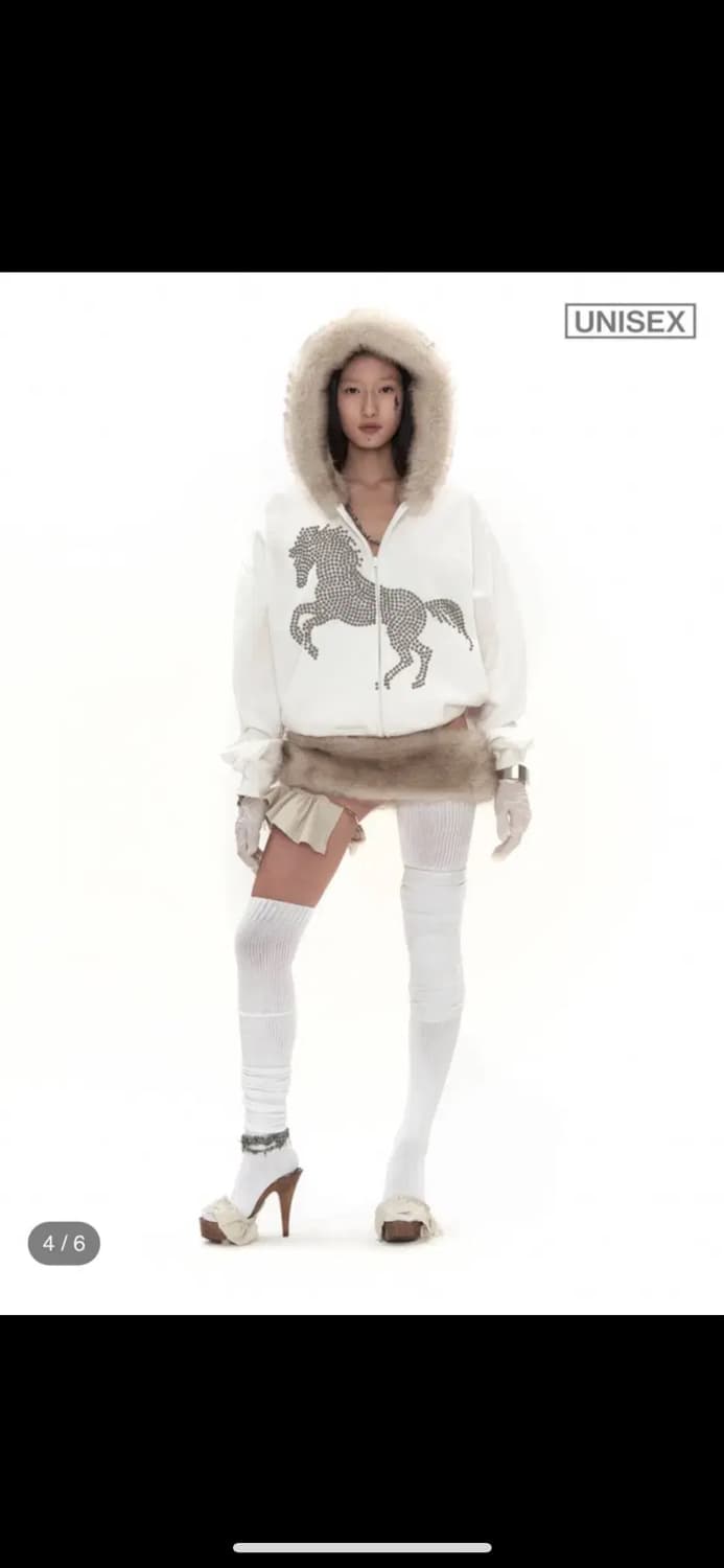 604서비스 스터드 폭스퍼 후드집업 상품이미지1