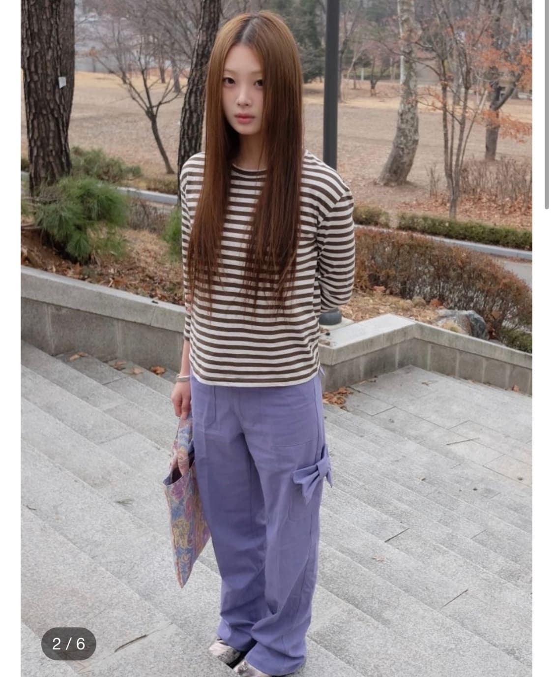 ALLOY 알로이 스트라이프 티셔츠 카키 색상 상품이미지2